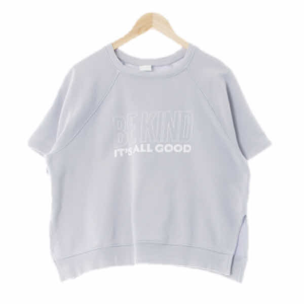 h&m 라이트라일락 면 나그랑레터링반팔맨투맨