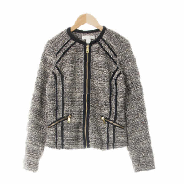 h&m 실버미디움그레이 트위드슬림집업