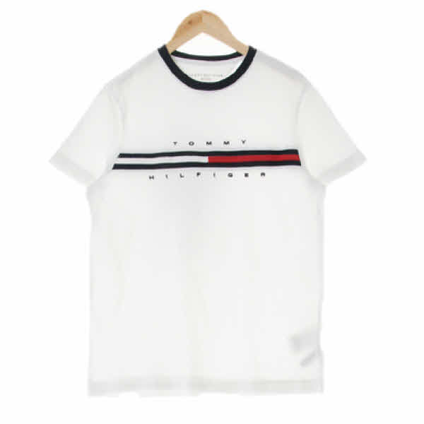 타미힐피거 화이트 면 심볼자수로고반팔티