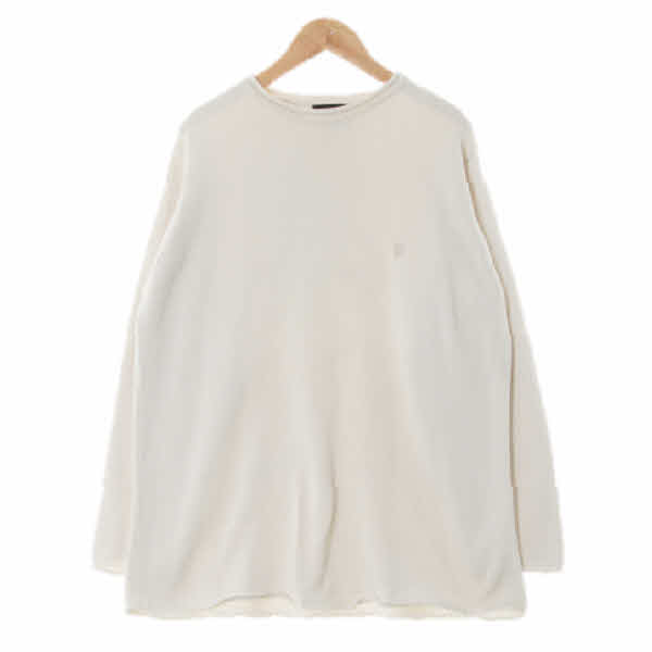 dkny 아이보리 면 더블라운드긴팔니트티