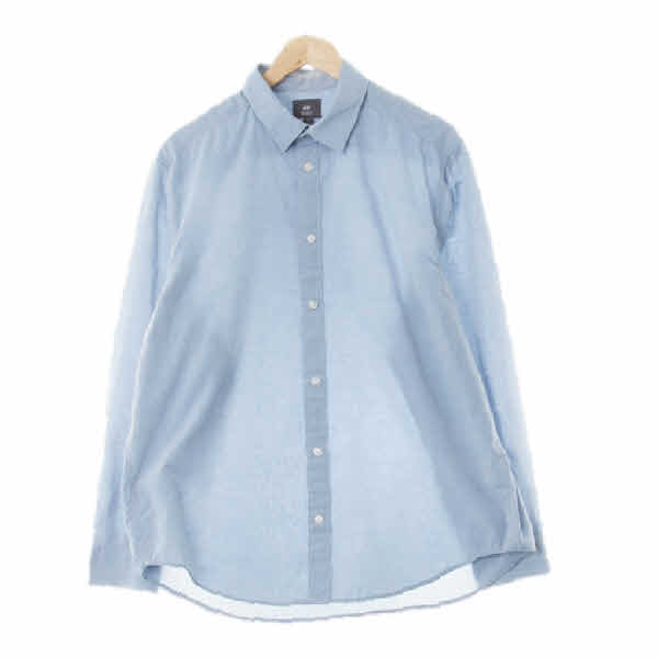 h&m 멜란지데님블루 면혼방 이지아이론셔츠