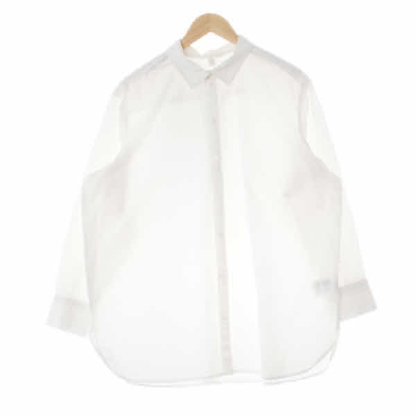 h&m 화이트 면혼방 오버핏긴팔셔츠