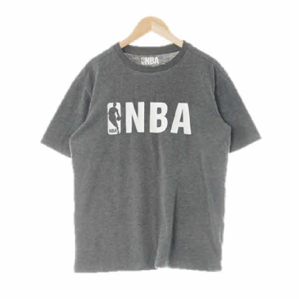 NBA 다크멜란지그레이 프린팅 면혼방 로고반팔티