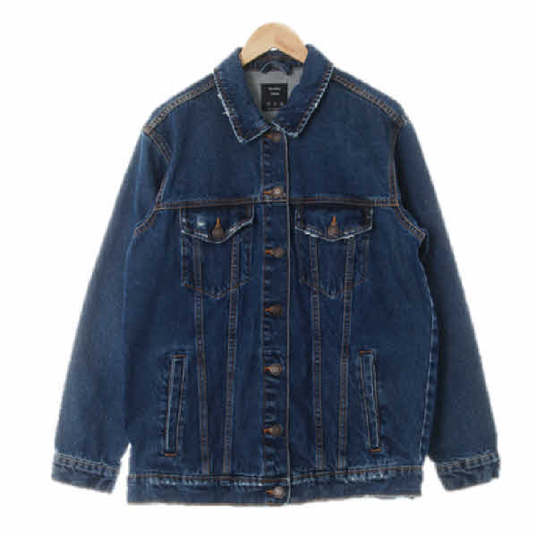 bershka 중청 데님 워싱데미지루즈핏청재킷