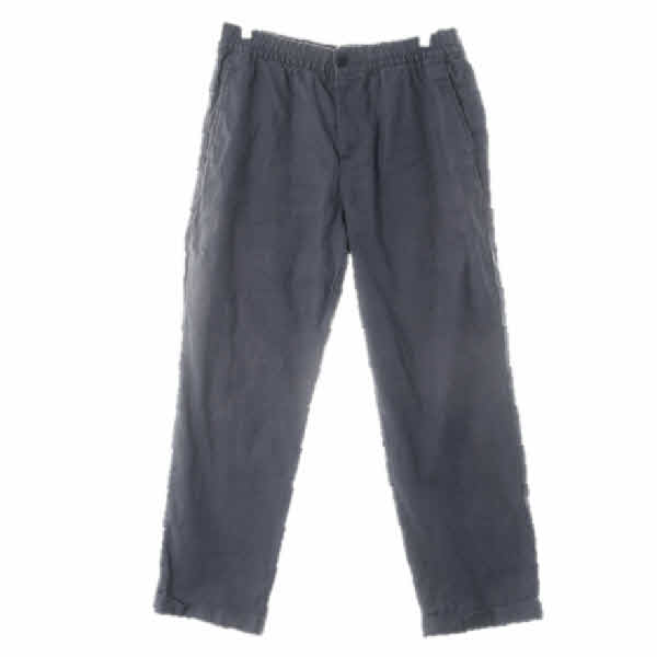 h&m 차콜 린넨혼방 레귤러핏밴딩크롭팬츠