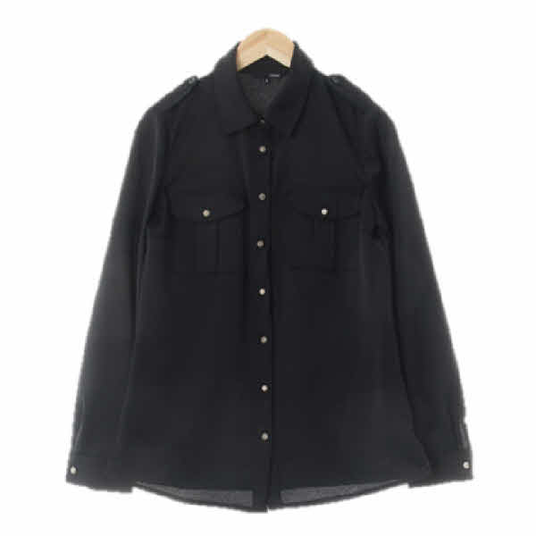 mixxo 블랙 플랩포켓견장블라우스
