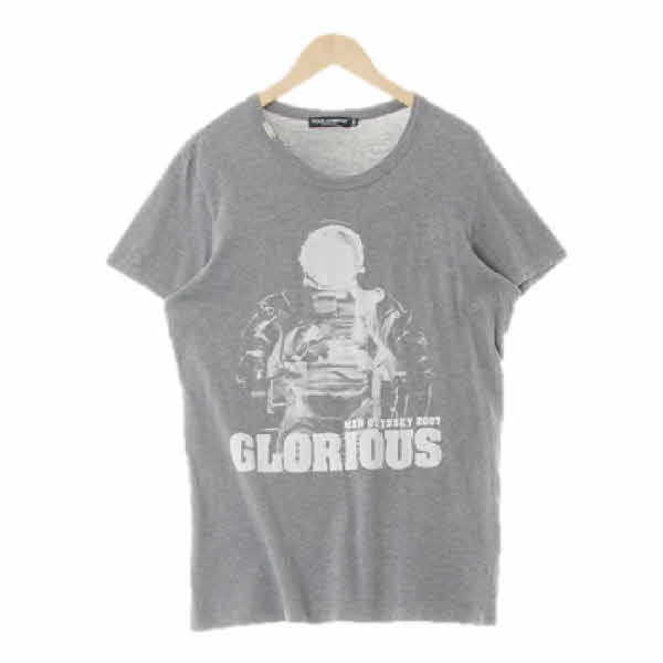돌체앤가바나 그레이 프린팅 면 GLORIOUS라운드반팔티
