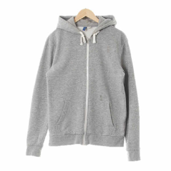 h&m 그레이 면혼방 아웃포켓스웨트후드집업