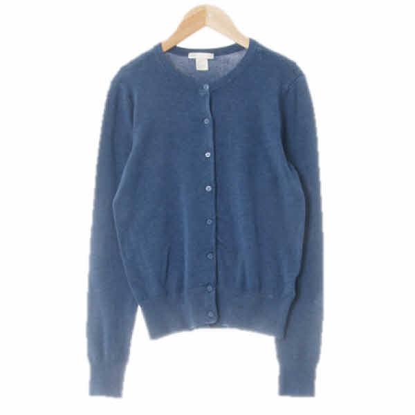 h&m 멜란지프렌치블루 비스코스혼방 슬림가디건