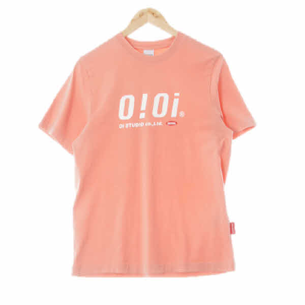 오아이오아이 코랄 프린팅 면 센터빅로고라운드반팔티