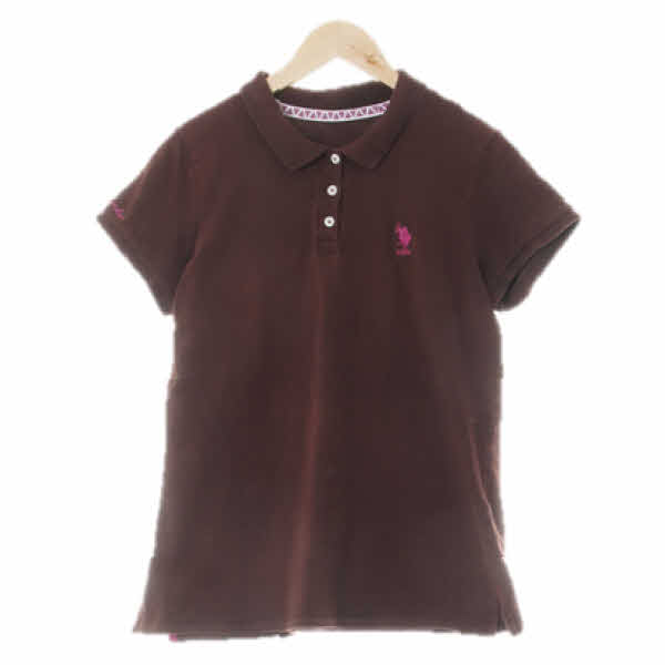 uspa 모카브라운 면혼방 스몰자수로고카라반팔티 