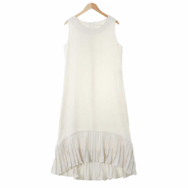 salondress 아이보리 밑단플리츠티어드원피스 