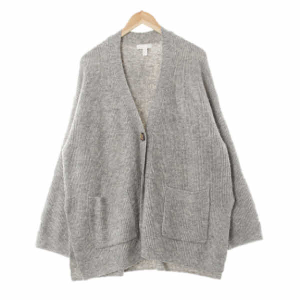 h&m 그레이 울혼방 오버핏보카시롱가디건
