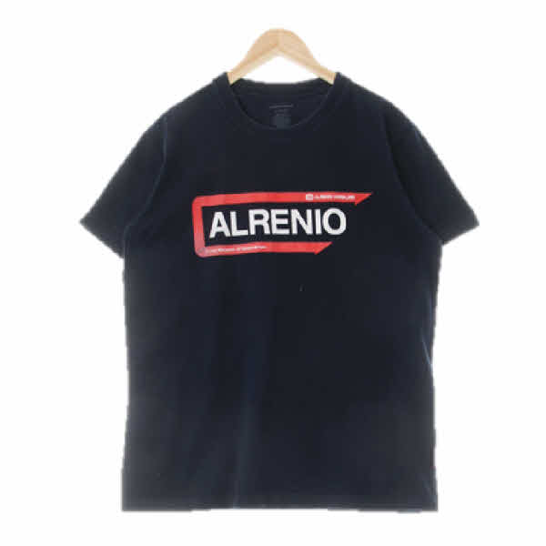 alrenio merkline 네이비 프린팅 면 레터링라운드반팔티