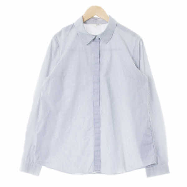 mixxo 블루 스트라이프 면혼방 긴소매셔츠
