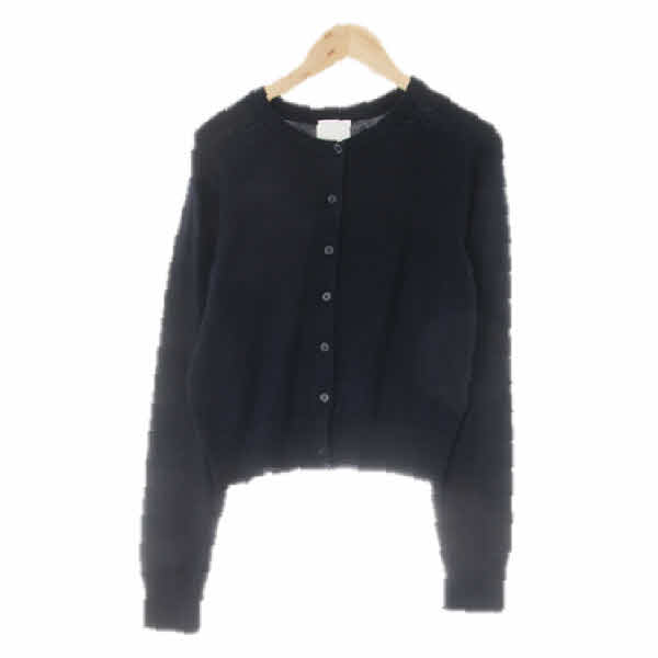 h&m 네이비 비스코스혼방 라운드심플숏가디건