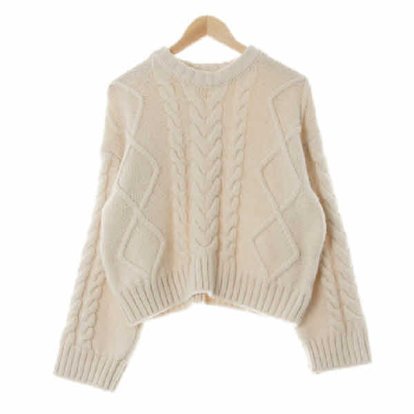 h&m 아이보리 오버핏꽈배기니트