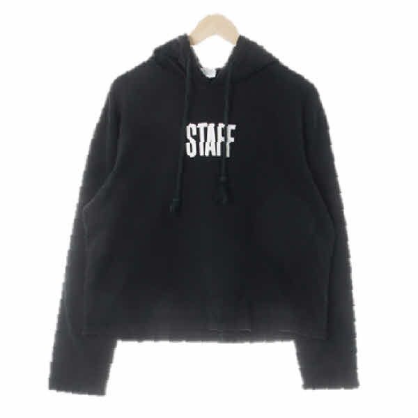 vetements 블랙 면혼방 스태프루즈후디티셔츠 
