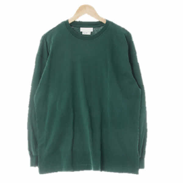 h&m 딥그린 면 루즈라운드긴팔티