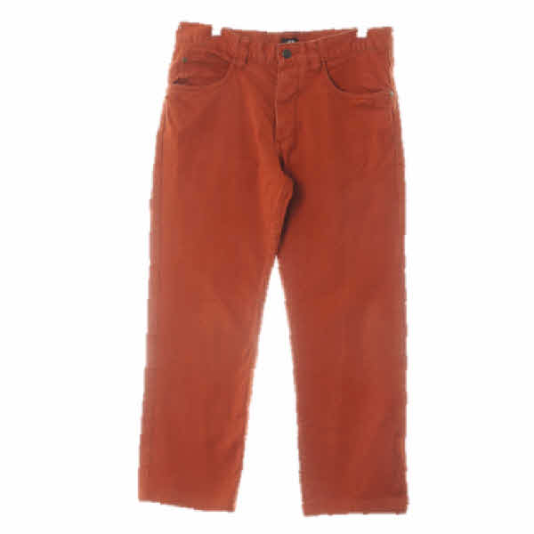 h&m 오렌지브라운 면혼방 미드라이즈테이퍼드핏팬츠