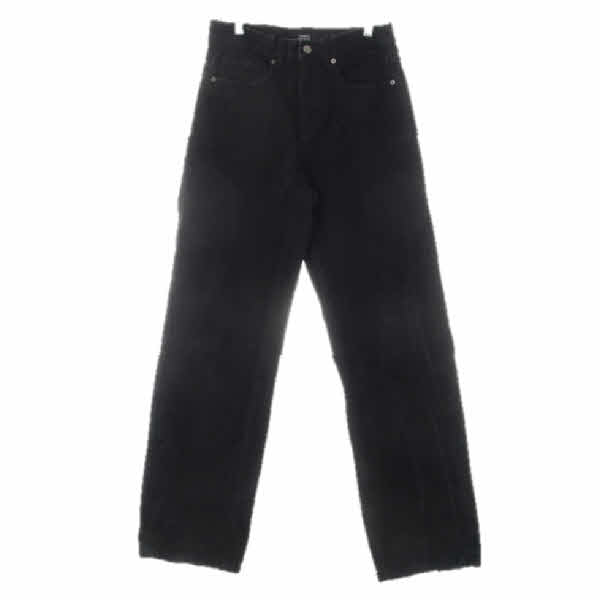무신사스탠다드 블랙 데님 세미와이드핏하이라이즈진