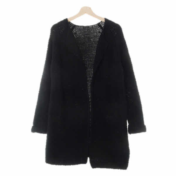 mixxo 블랙 울혼방 오픈롱가디건