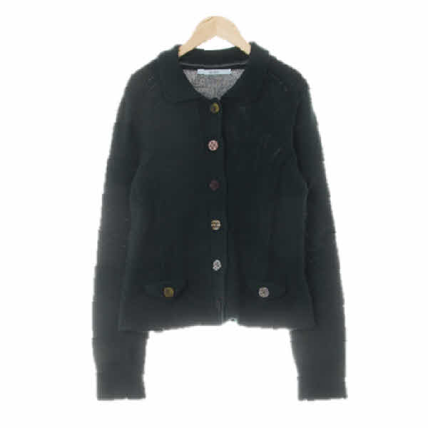 bcbg 다크그린 포인트버튼골지가디건 