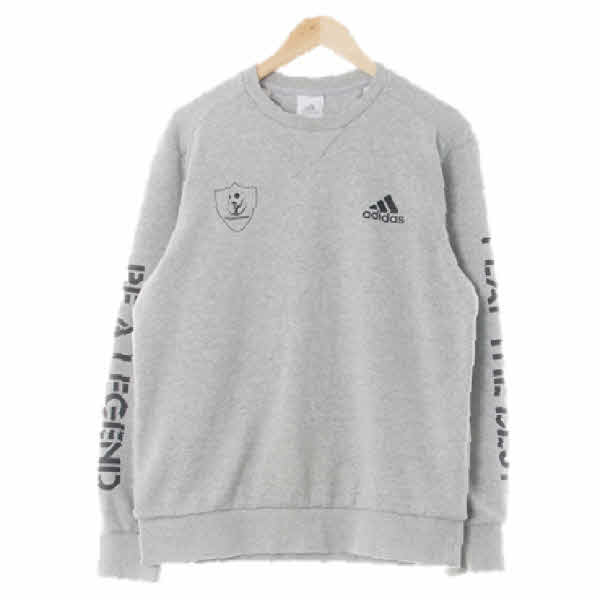 아디다스 그레이 면혼방 플레이더베스트기모맨투맨