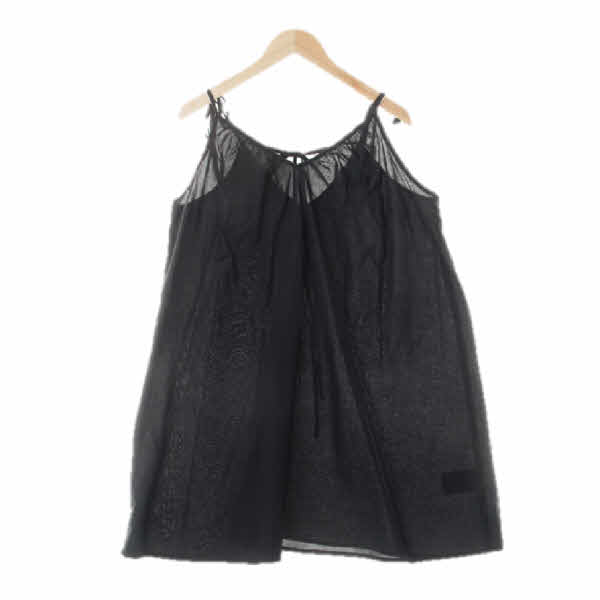 h&m 블랙 면 브이넥슬릿롱블라우스