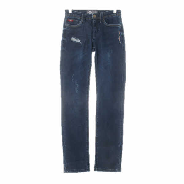 Leecooper 진청 데님 자수로고데미지워시드진