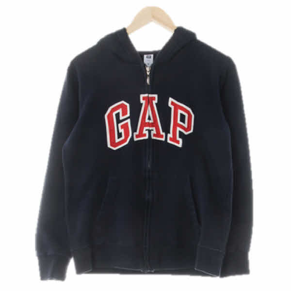 gap 다크네이비 면 빅패치로고후드집업
