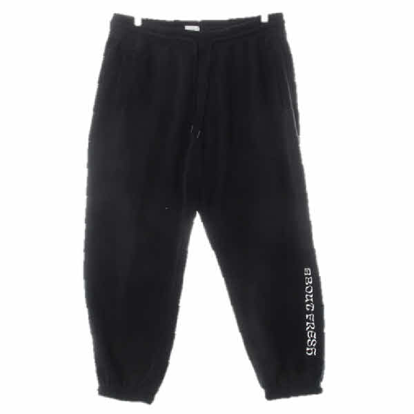 h&m 블랙 면혼방 하단자수레터링조거트레이닝팬츠