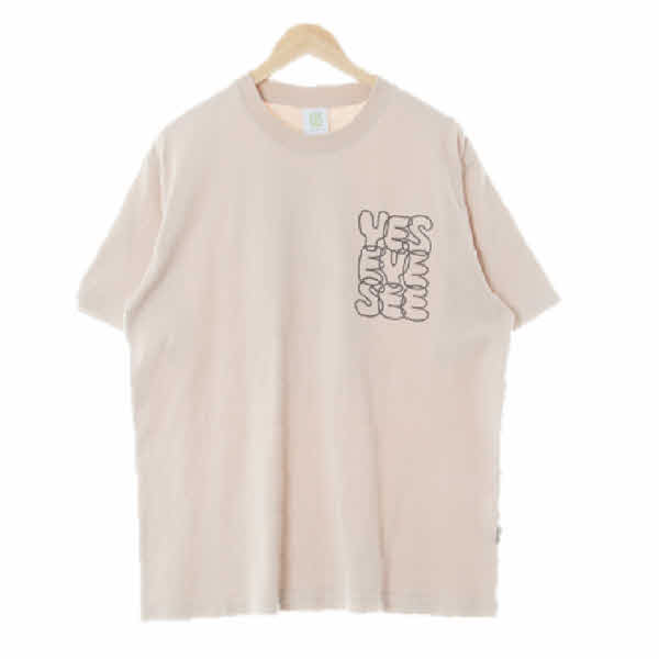 Yeseyesee 프림로즈핑크 면 아웃라인빅가슴로고반팔티