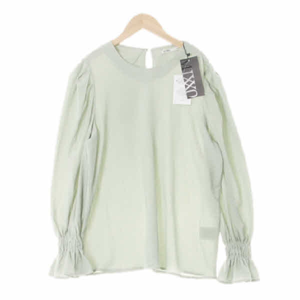 mixxo 메도우그린 퍼프셔링크링클블라우스