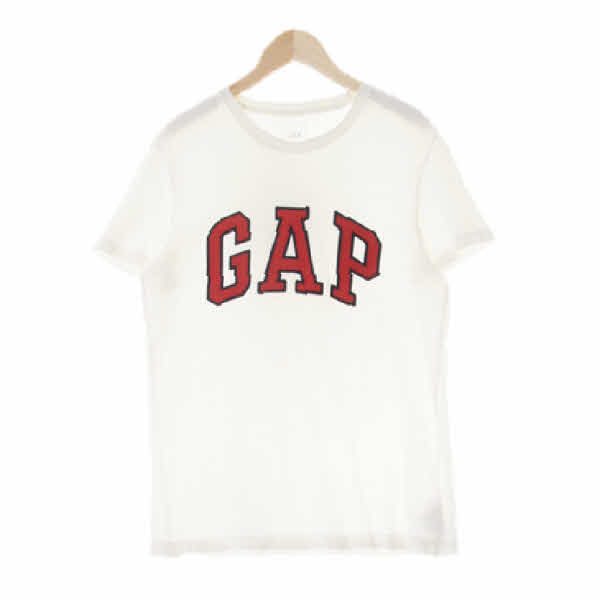 gap 화이트 면 빅센터로고반팔티