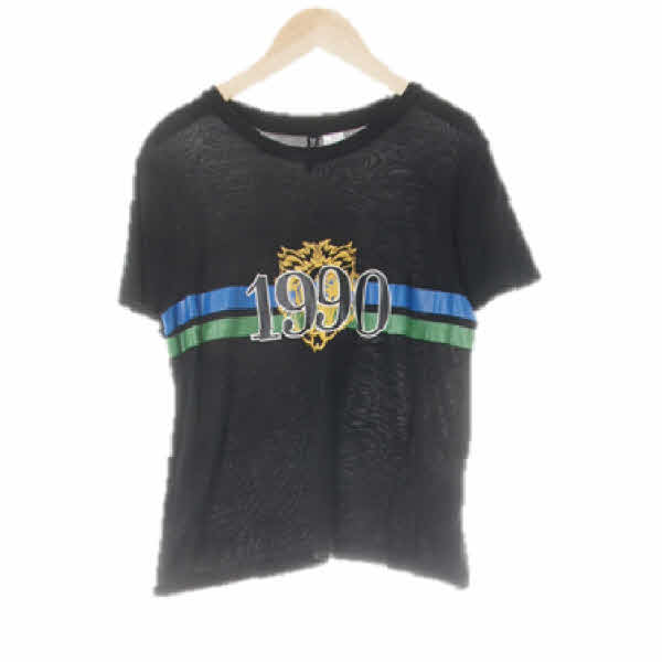 h&m 블랙 프린팅 비스코스 1990숏반팔티