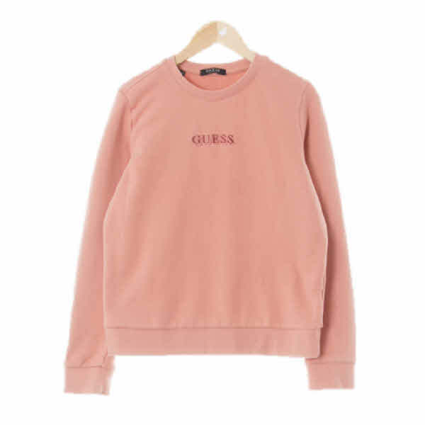 Guess 다크쿼츠핑크 면 그림자자수로고맨투맨