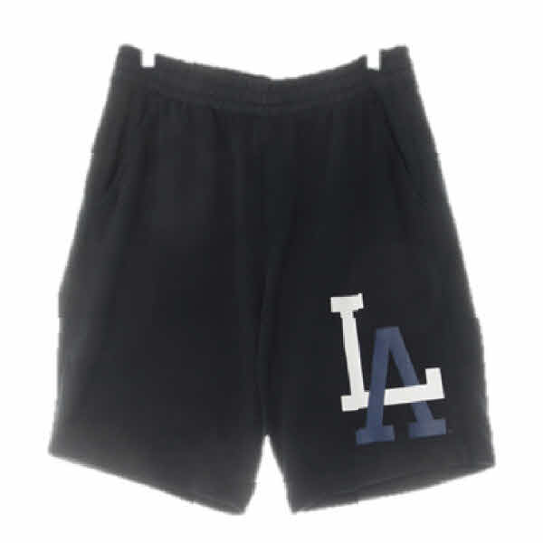 MLB 블랙 면혼방 LA트레이닝반바지