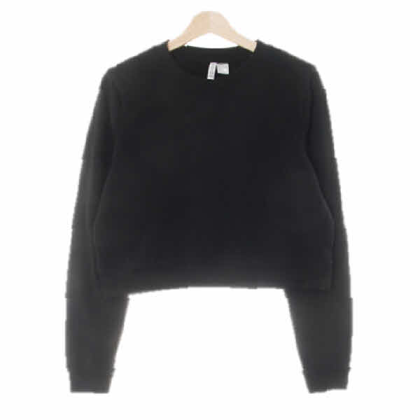 h&m 블랙 면혼방 라운드넥베이직숏맨투맨