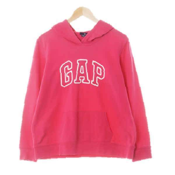 gap 핫핑크 면혼방 센터빅로고라이트후드티