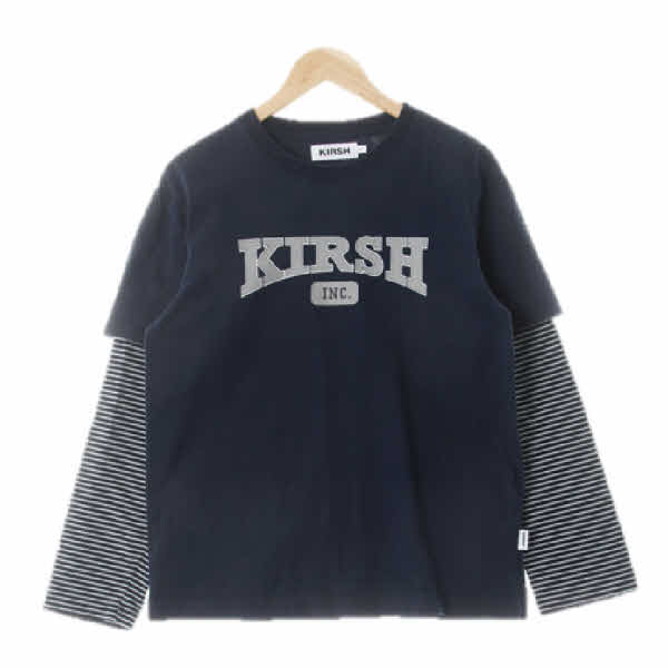 kirsh 네이비 프린팅 면 반팔레이어드티셔츠