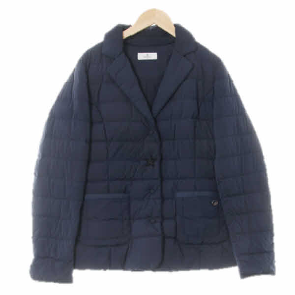 munsingwear 네이비 구스 별패치똑딱이퀼팅자켓