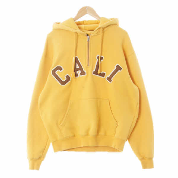 후아유 머스터드 면혼방 CALI하프집업스웨트후디