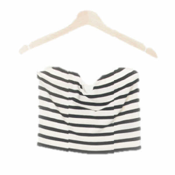 h&m 화이트블랙 스트라이프 비스코스혼방 언더붑섹시단가라니트탑