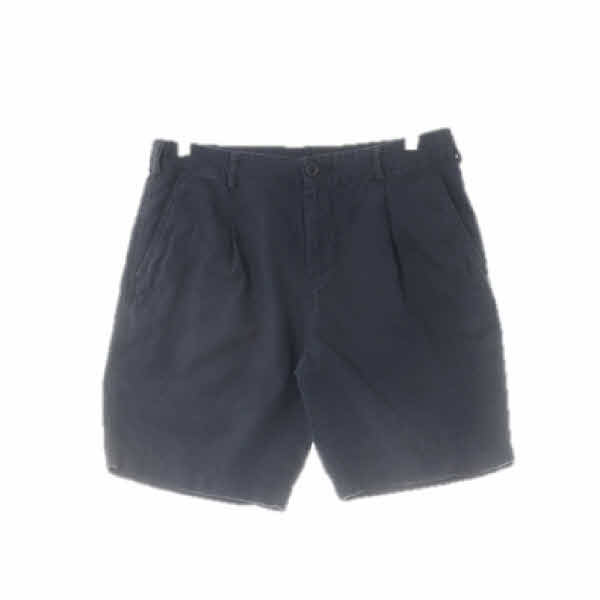 에잇세컨즈 네이비 린넨혼방 핀턱워싱반바지
