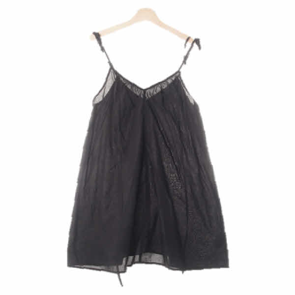 h&m 블랙 면 민소매셔링브이넥레이어드블라우스