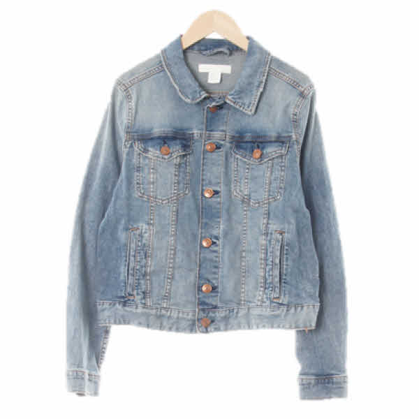 h&m 중청 데님 브론즈버튼자켓