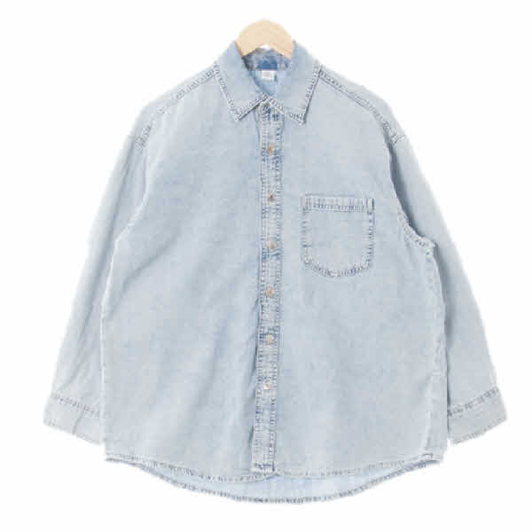 h&m 연청 면 아웃포켓워싱루즈셔츠