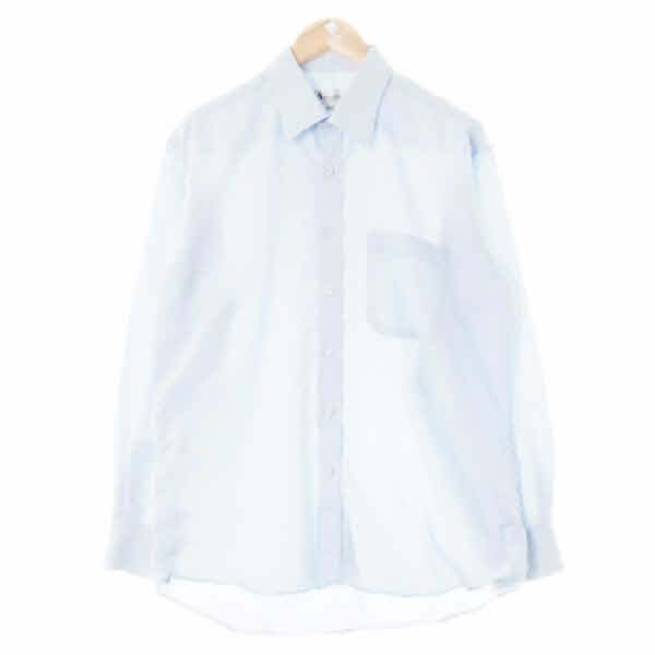aquascutum 스카이블루 면혼방 포켓긴팔솔리드셔츠