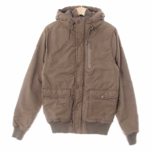 h&m 아몬드브라운 퀼팅후드풀집업점퍼